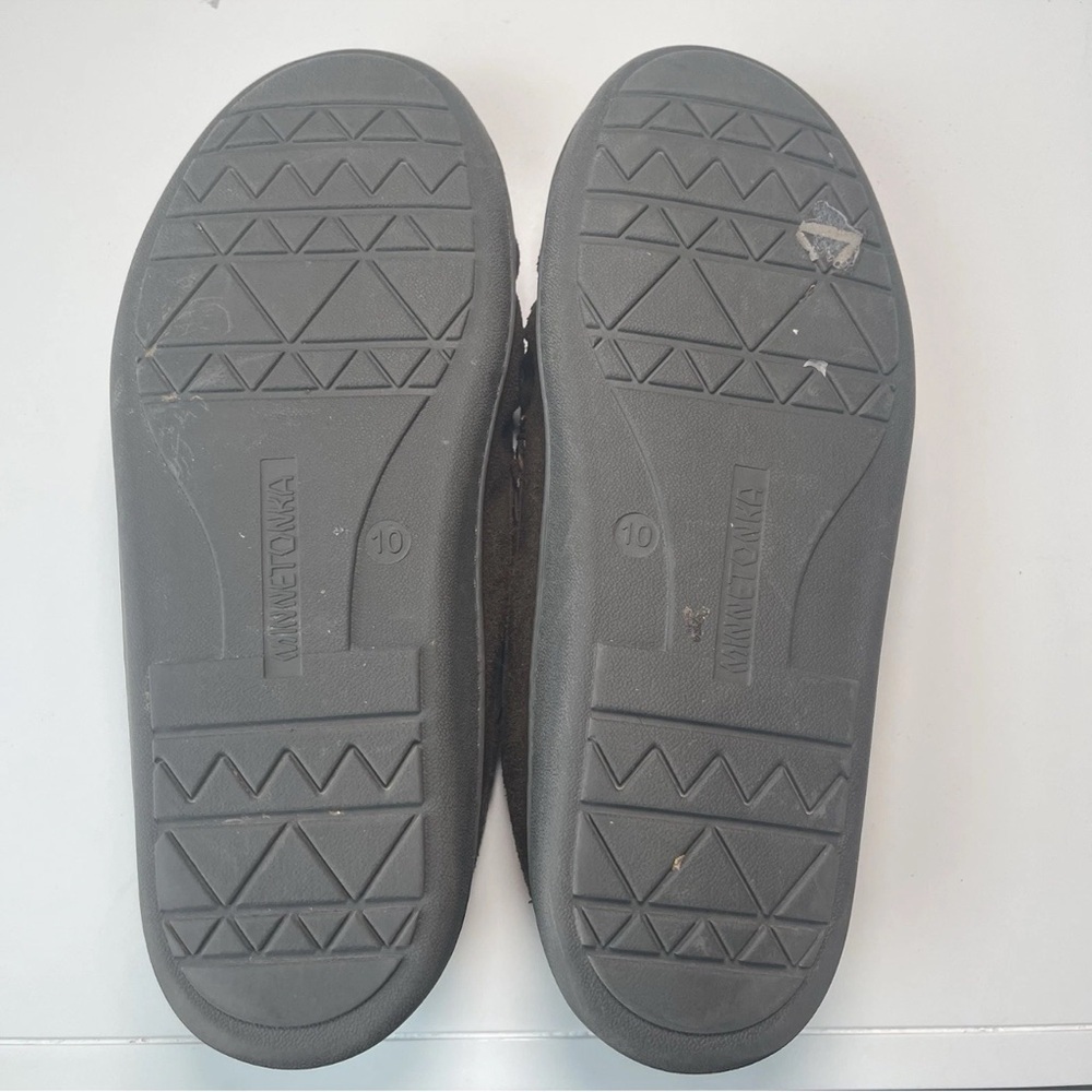 Minnetonka Men's Casey Moccasin Slippers Chocolate Sz 10 - Picture 6 of 8